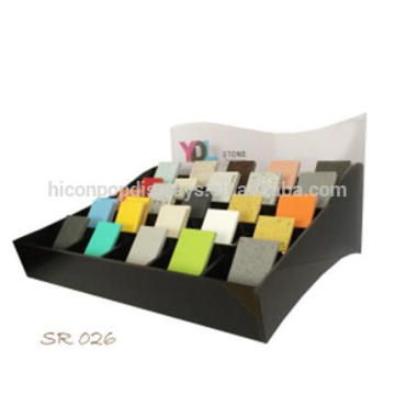 Benutzerdefinierte Logo Tischplatte Schwarz Acryl Stein Produkte Kommerzielle Granit und Marmor Fliesen Display Box